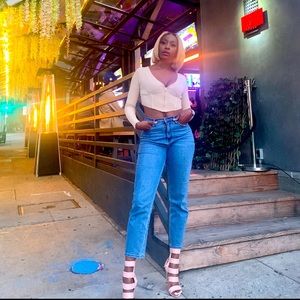 Cage strappy blush sandals.